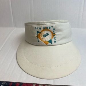 Vintage GTE West CLASSIC White High Crown Visor Hat Golf Made in USA Texace